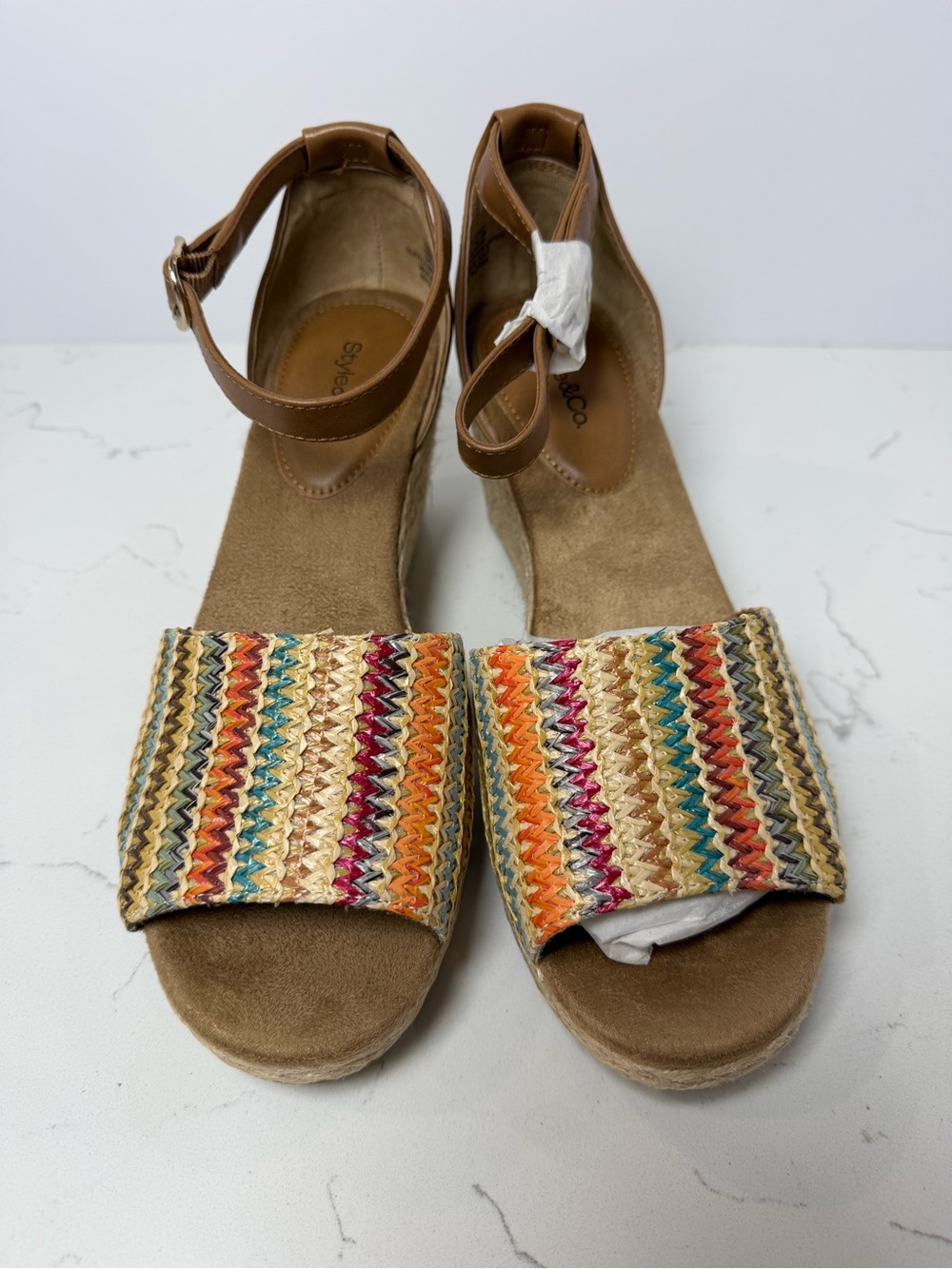 Style & Co. Seleeney Multicolor Woven Platform Espadrille Sandals